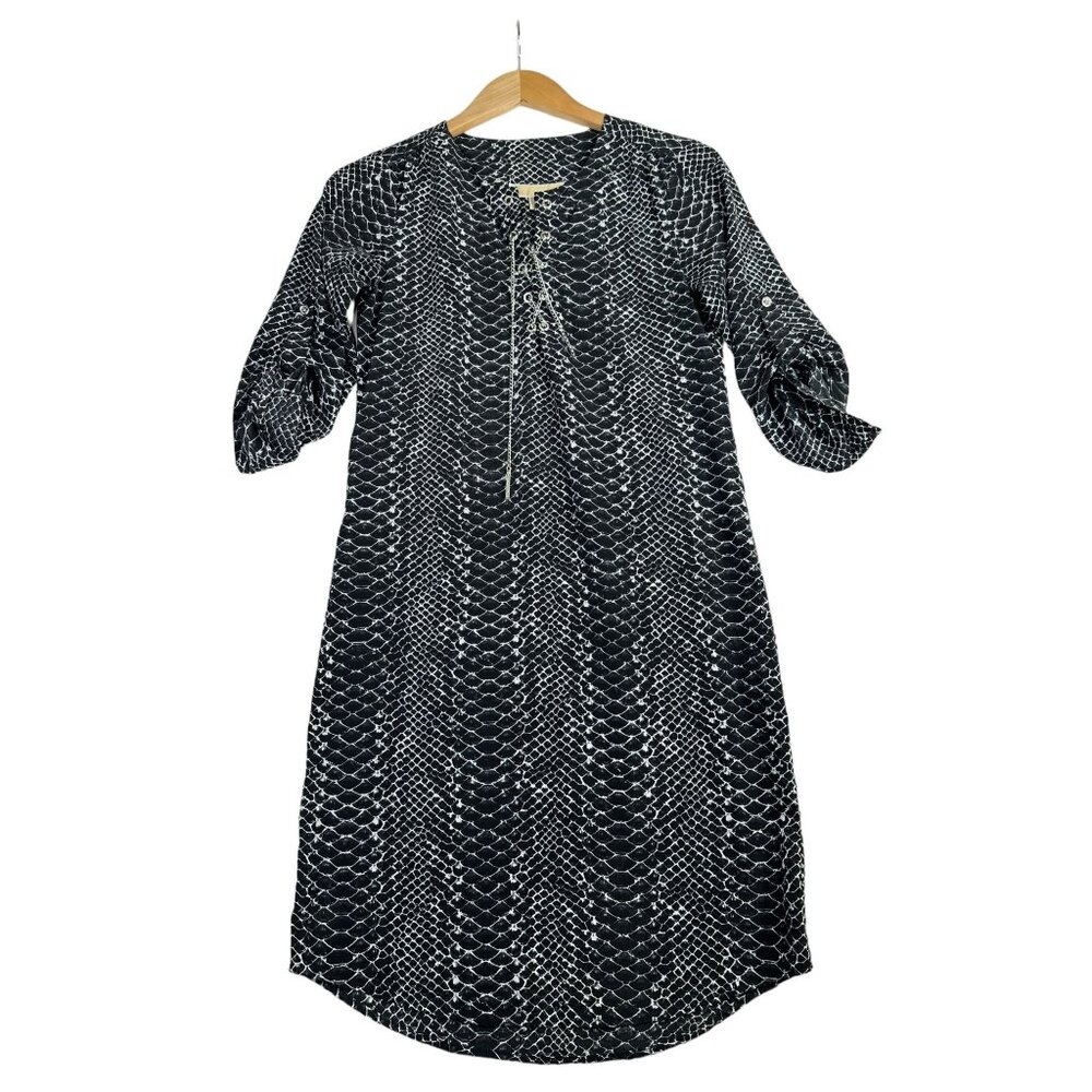 MIchael Kors Snake Print‎ Knee Length Mid Sleeve Dress size XS AS IS